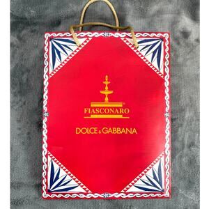 Fiasconaro Dolce & Gabbana Luxury Shopping Gift Bag Medium Red Sicilian D&G